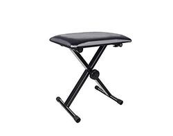 SKEIDO Adjustable Frame Leather Padded Folding Piano Chair, Black