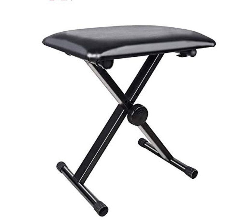 SKEIDO Adjustable Seat Folding Stool Chair for Piano Keyboard, Black