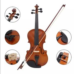 MegArya 3/4 Student Acoustic Violin with Case/Bow/Rosin and Violin Stand, Natural