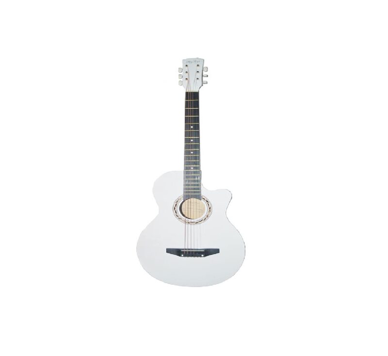 MegArya G38 Acoustic Guitar with 6 Strings, White