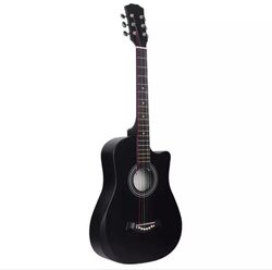 MegArya Acoustic Guitar, FS80C, Black