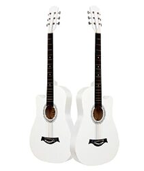 MegArya G38 Acoustic Guitar with 6 Strings, White
