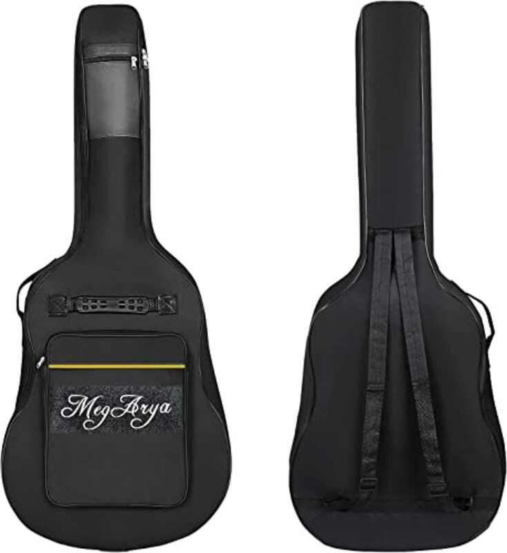 MegArya Acoustic Guitar with Bag/Picks/Strap and Guitar Stand, Brown