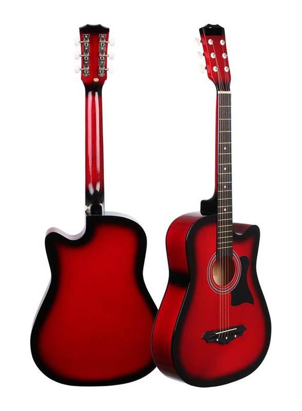 MegArya MF38 Flamingo Series Acoustic Guitar, Linden Wood Fingerboard, Red