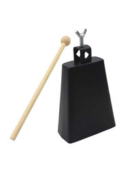 MegArya Metal Percussion Cowbell Instrument with Stick for Music Lovers Beginners, 3 Inch, Black