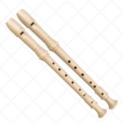 Megarya ABS 8 Hole Key C German Soprano Descant Recorder Flute with Cleaning Rod, 2 Pieces, Beige