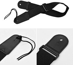 MegArya Adjustable Guitar Bass Belt Strap leather, Black