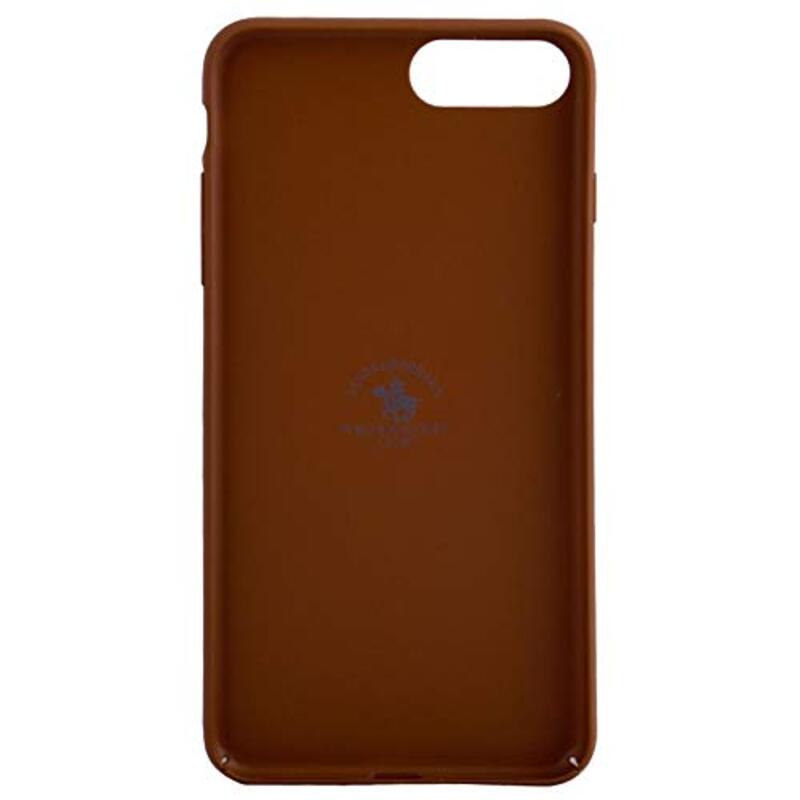 Santa Barbara Polo & Racquet Club Apple iPhone 7 Plus Leather Polo Jockey Mobile Phone Case Cover, Brown