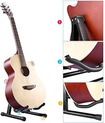 Mustang MS-001 Foldable Universal A-Frame Style Stand for Acoustic and Electric Guitars, Black