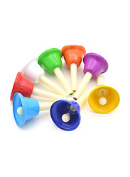 Colourful Percussion 8 Note Diatonic Metal Hand Bell Kit, 8 Pieces, Multicolour