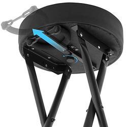 Tiger GST99-BK2 Guitar Stool with Stand Foldable Seat and Footrest for Acoustic/Electric/Bass Guitars, Black