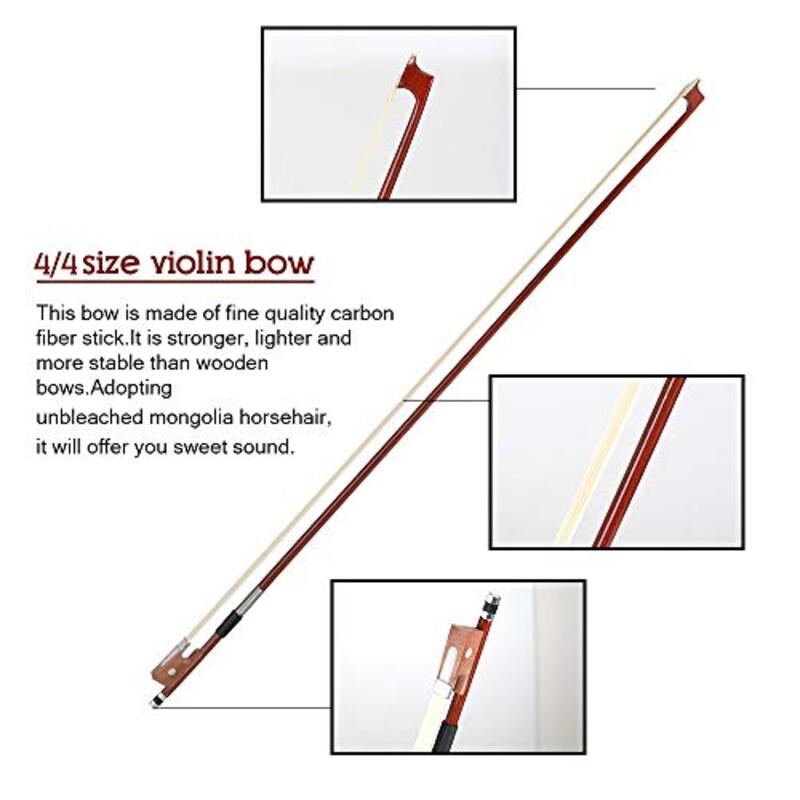 ankeer 4/4 Size Carbon Fiber Violin Bow, Brown