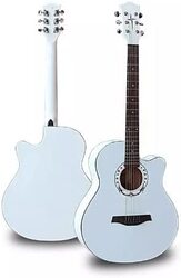 MegArya Student Acoustic Guitar with Guitar Kit, White