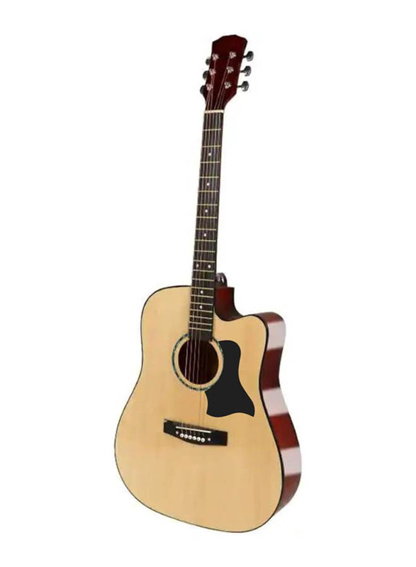 MegArya HS40 Solid Top Acoustic Guitar with Silver Tuning Pins, Rosewood Fingerboard, Natural