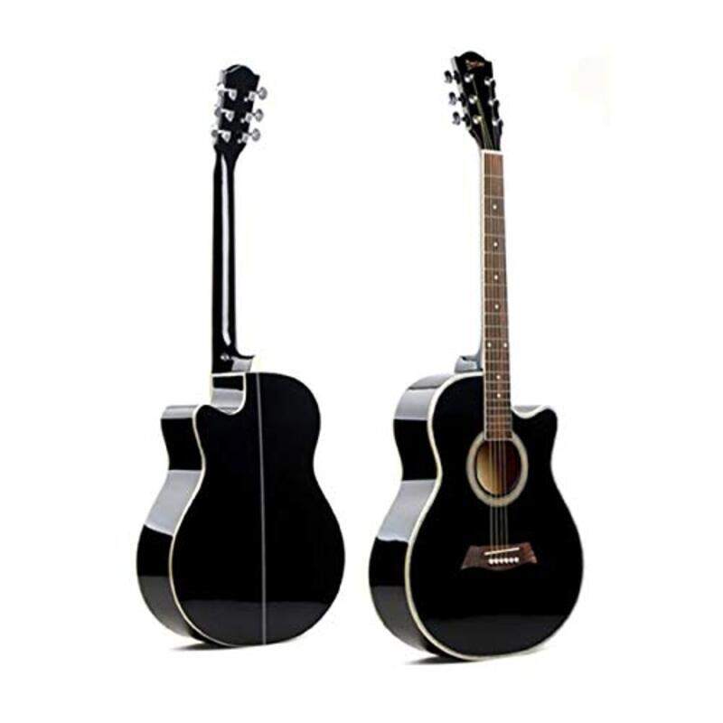 

MegArya G40 Acoustic Guitar with 5mm Foam Bag, Strap & Picks, Black