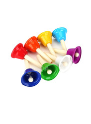 Colourful Percussion 8 Note Diatonic Metal Hand Bell Kit, 8 Pieces, Multicolour