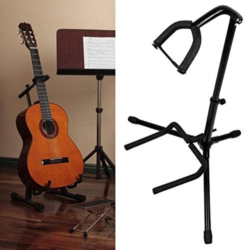 MegArya GS04 Guitar Folding Stand with 2 Holders for All Guitars Bass Violin, Black