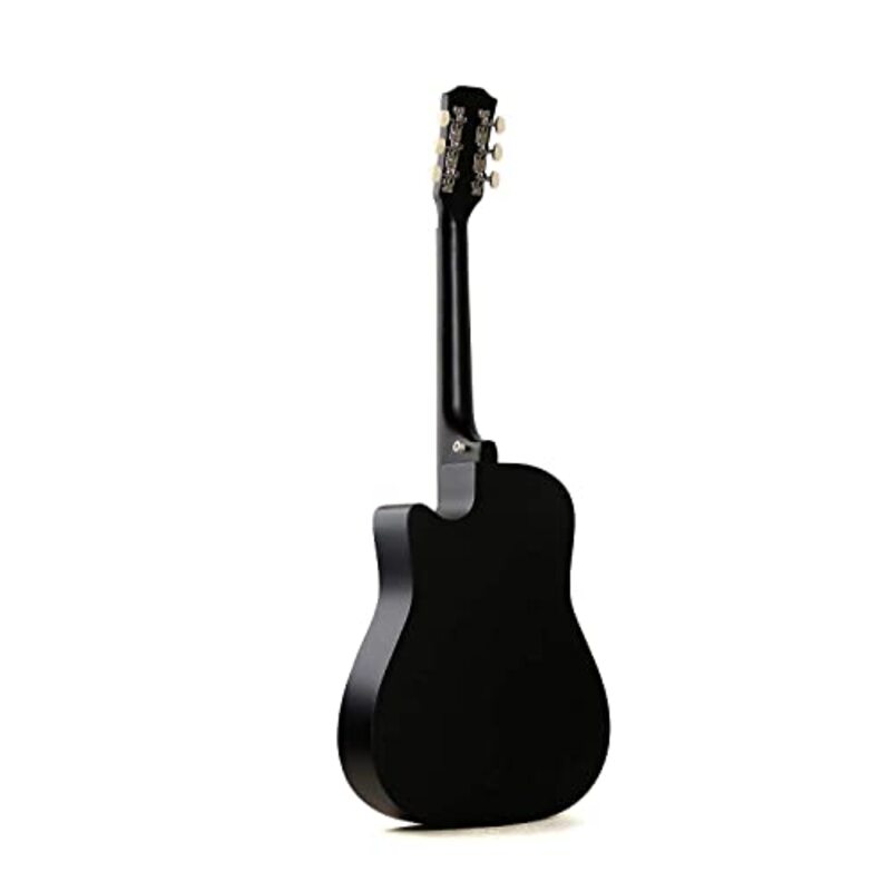 MegArya 38 inch Acoustic Guitar Kit with Bag And Picks, Black