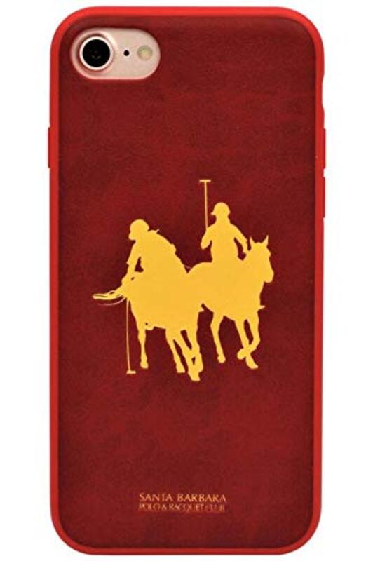 Santa Barbara Polo & Racquet Club Apple iPhone 8 Polo Mobile Phone Case Cover, Red/Gold