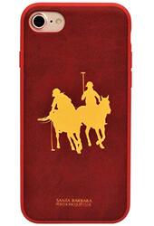 Santa Barbara Polo & Racquet Club Apple iPhone 8 Polo Mobile Phone Case Cover, Red/Gold