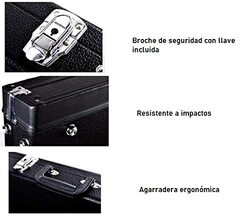 Deviser Electric Guitar Hard Case and Security Key, PHE10-F, Black