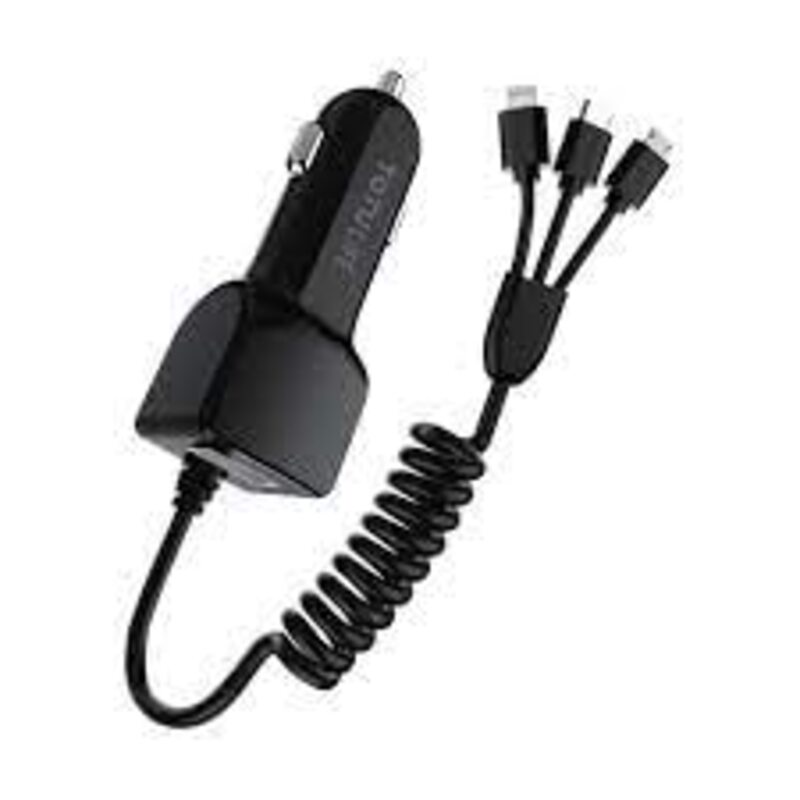 Totudesign Car Charger 3-In-1 Cable, Black