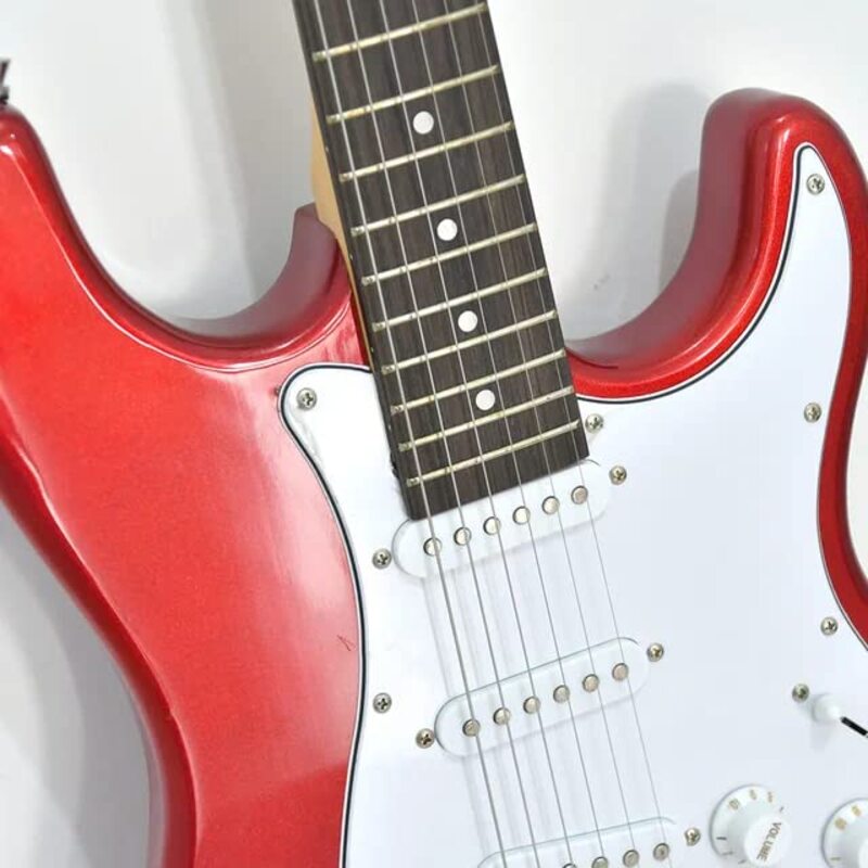 Aiersi Pacifica Series Electric Guitar with Bag/Strap/Picks/Amplifier/Cable and Tuner, AC542, Red