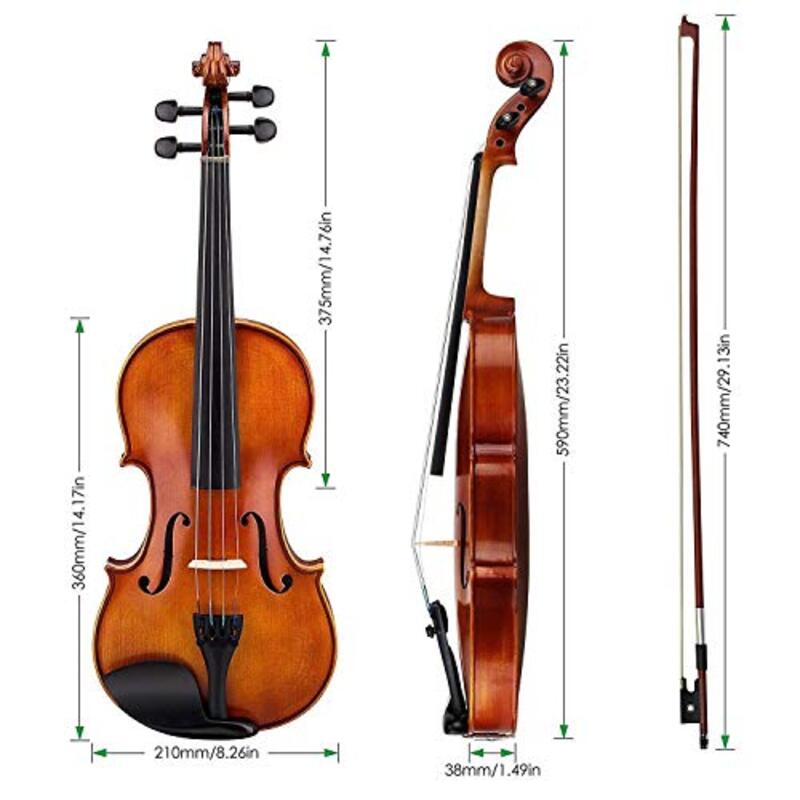 Vintage Wood Violin with Case, Brown