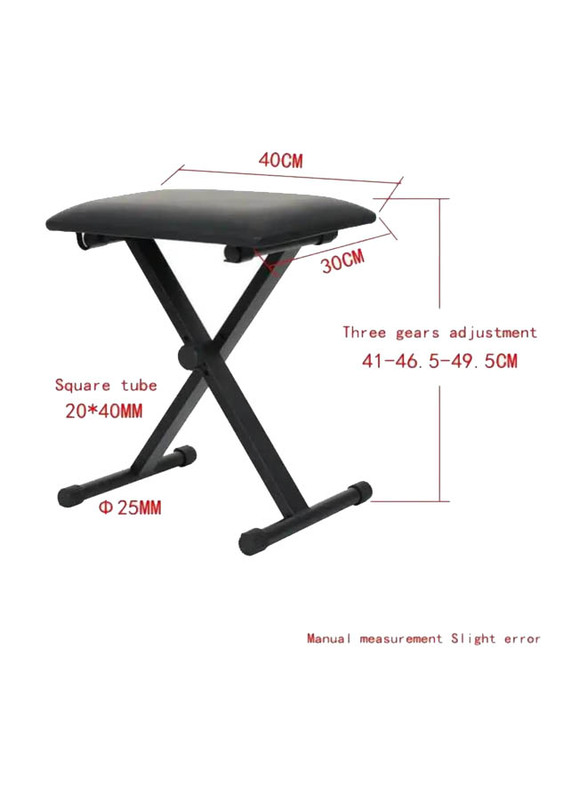 MegArya Double X Infinitely Adjustable Keyboard Stand & Bench Set, Black