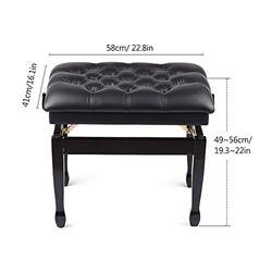 Andoer-1 Adjustable Height Wooden Piano Bench Stool, Black