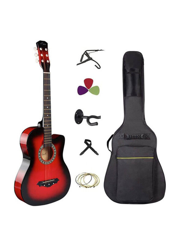 

MegArya RDS Professional Steel String Acoustic Guitar, Rosewood Fingerboard, 38 Inch, Red