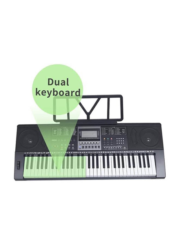 Aiersi Professional Functional MIDI Electronic Keyboard, 61 Keys, Black