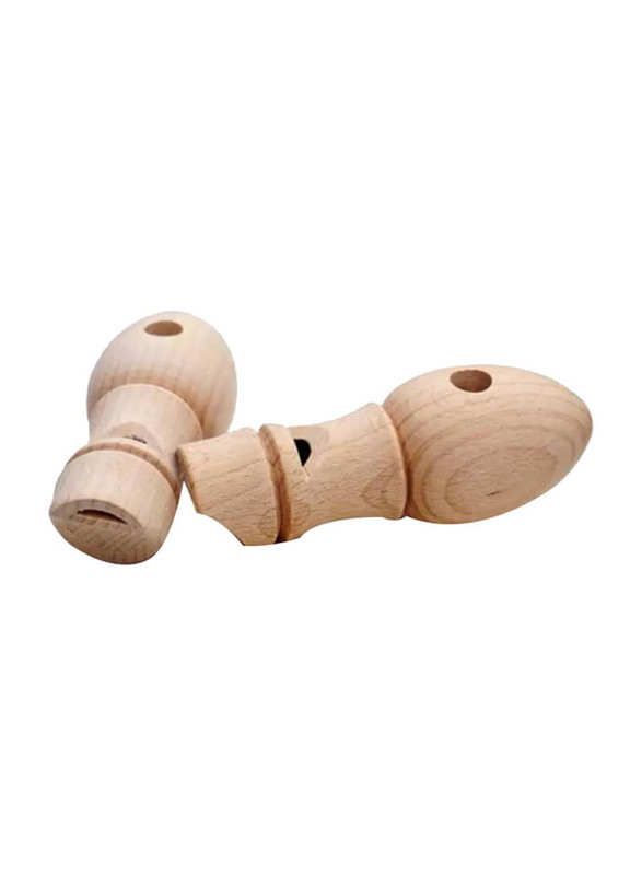 MegArya Wooden Long Type Cuckoo Caller Whistle Musical Instrument, Beige