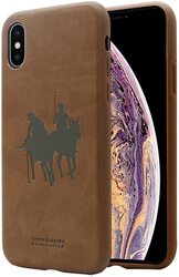 Santa Barbara Polo & Racquet Club Apple iPhone XS Polo Mobile Phone Case Cover, Brown