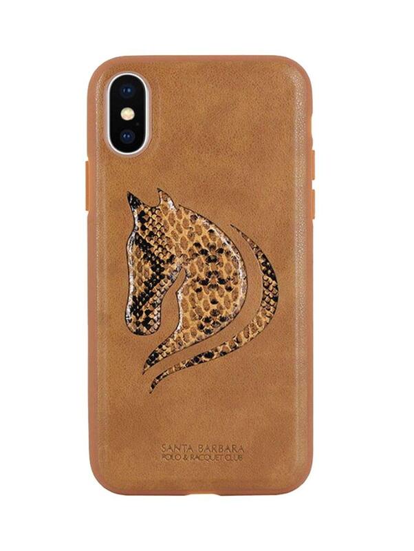 Santa Barbara Apple iPhone X Horse Print Mobile Phone Case Cover, Brown