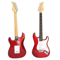 Aiersi Pacifica Series Electric Guitar with Bag/Strap/Picks/Amplifier/Cable and Tuner, AC542, Red