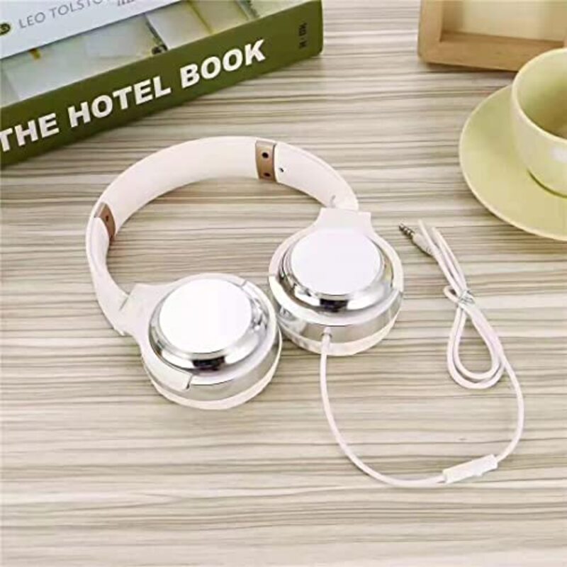 F&S Colour Fashion Wired Over-Ear Noise Cancelling Headphone, White