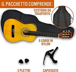MegArya 3rd Avenue XF Full Size 4/4 Classical Spanish Starter Beginner Nylon Strings Guitar, Natural