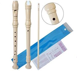 MegArya Soprano Recorder Flute with Cleaning Rod & Case Bag, Beige
