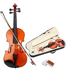 Megarya Violin with Case, Rosin and Bow, Brown