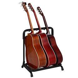 Terby 3 Holder Folding Portable Guitar Stand Rack, Black