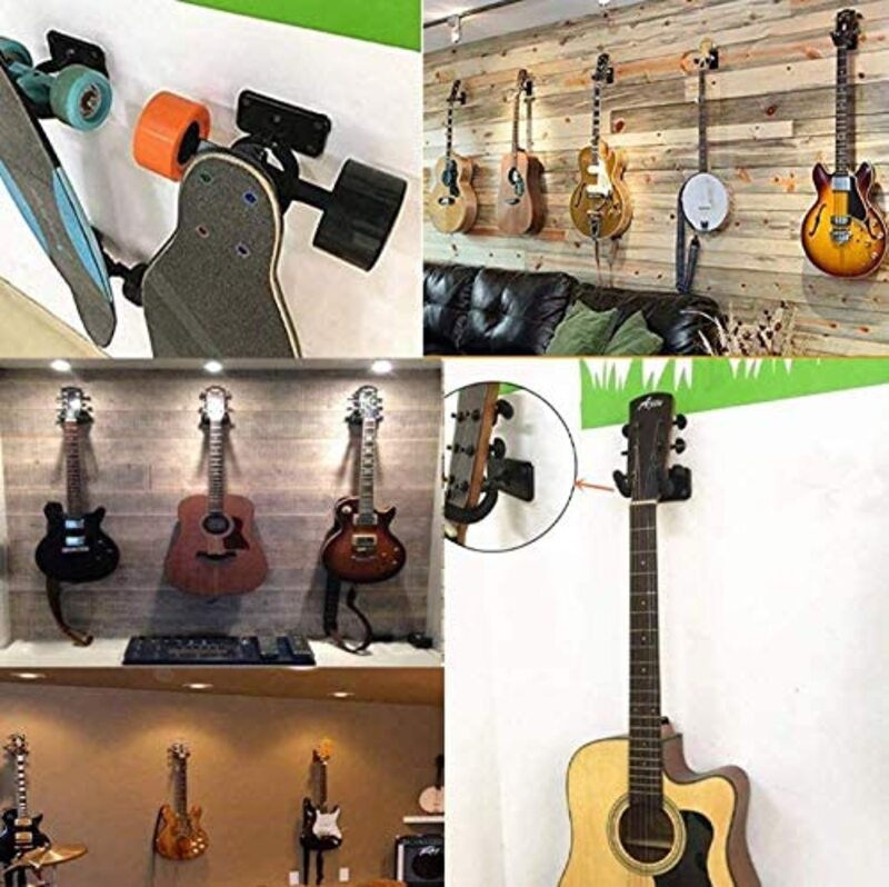 Wall Mount Guitar Hangers, 2 Pieces, Black