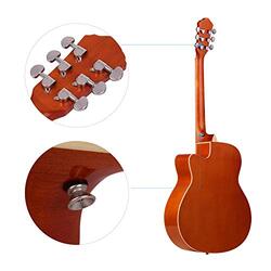 Baggra 6 Strings Cutaway Acoustic Folk Guitar, Brown