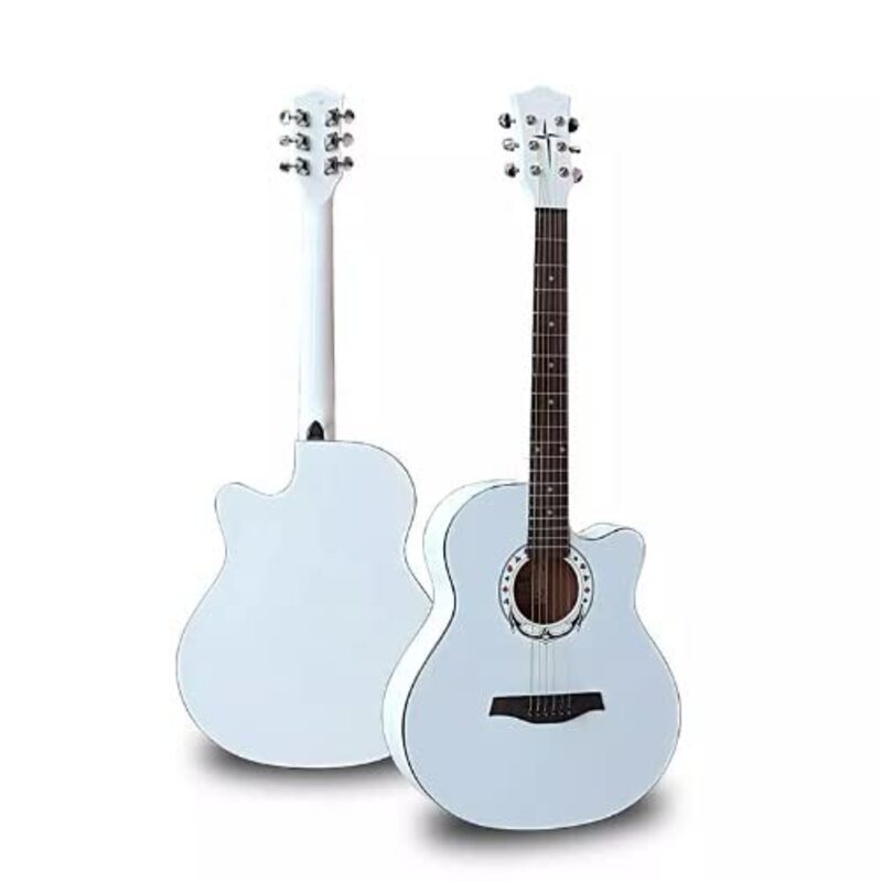 MegArya Student Acoustic Guitar Kit with Bag, White