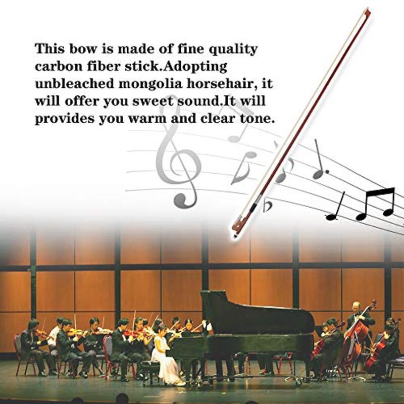 ankeer 4/4 Size Carbon Fiber Violin Bow, Brown