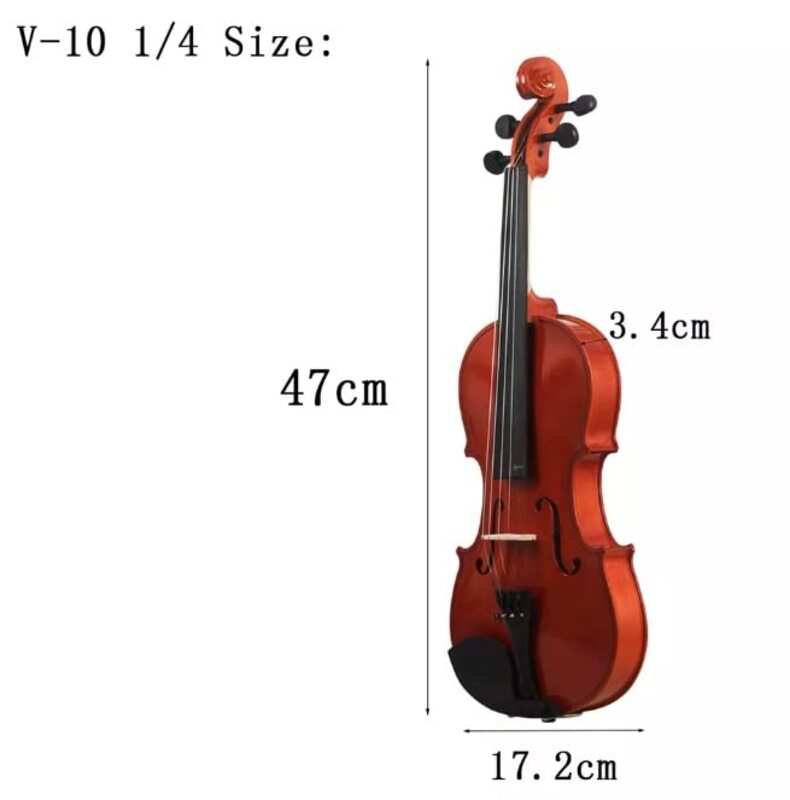 MegArya 1/4 Size Student Acoustic Violin With Case/Bow/Rosin And Violin Stand, Natural