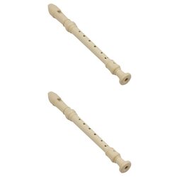 Generic ABS Key C Key 8 Hole Soprano Recorders Descant Flute Instruments, 2 Pieces, Beige