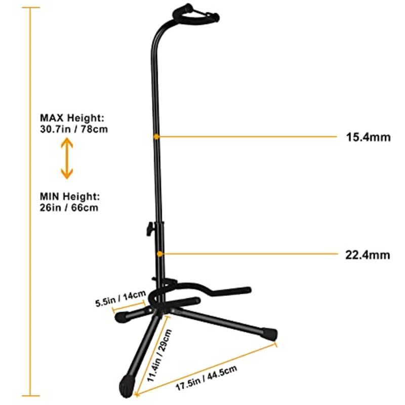 Eastrock Professional Portable Guitar Stand, Black