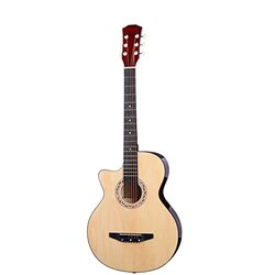 MegArya 38inch Acoustic Guitar with Strap, Pick, Capo, Rosewood Fingerboard, Natural