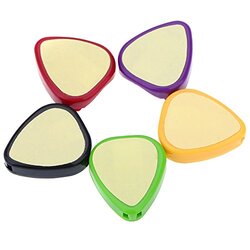 Andoer Plastic Triangle Heart-Shaped Guitar Pick Plectrum Holder, 5 Pieces, A010B, Multicolour